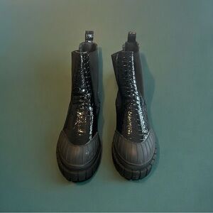 Dolls Kill black faux animal skin boots